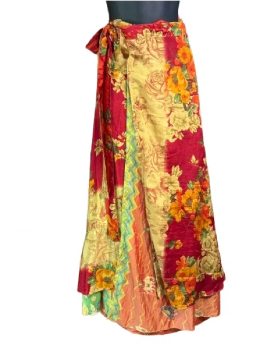 Darn Good Sari Wrap Boho Maxi Skirt